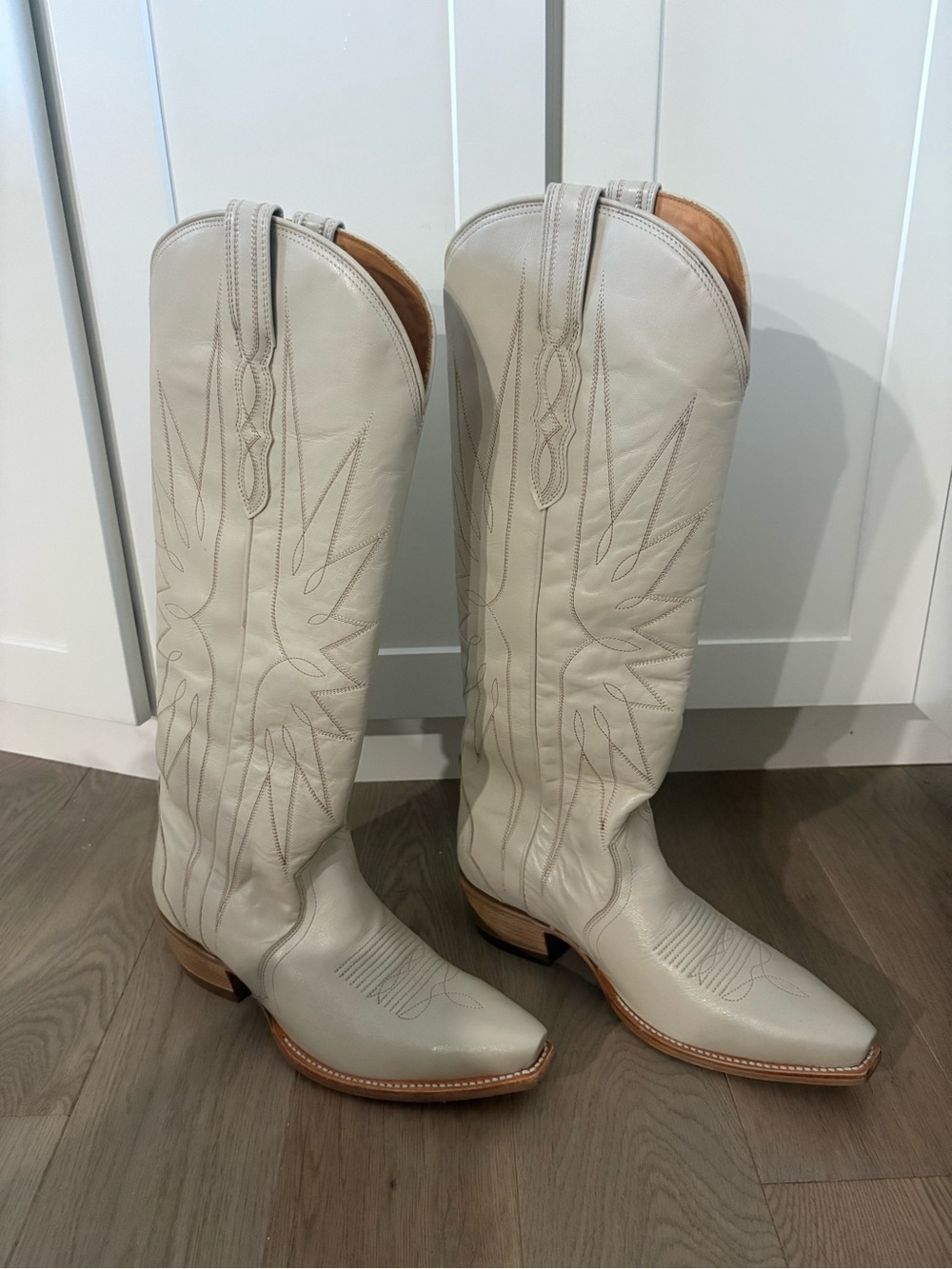 Tecovas Loretta Cream Women's Leather Western Boots Cream US 9.5
